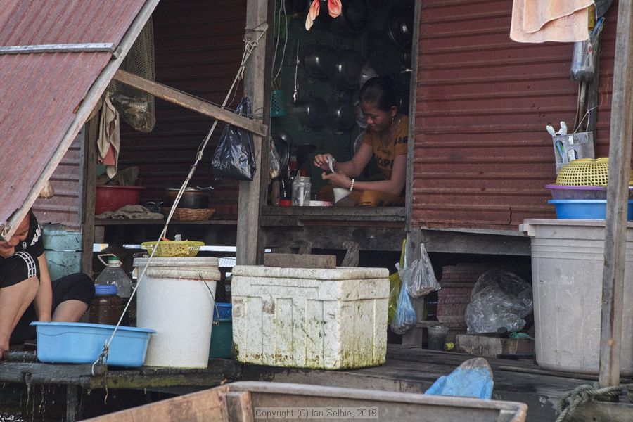 Fishing community in Chong Khneas on the Siem Reap river and floating on the Tonle Sap lake in Cambodia