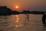 Fishing community in Chong Khneas on the Siem Reap river and floating on the Tonle Sap lake in Cambodia
