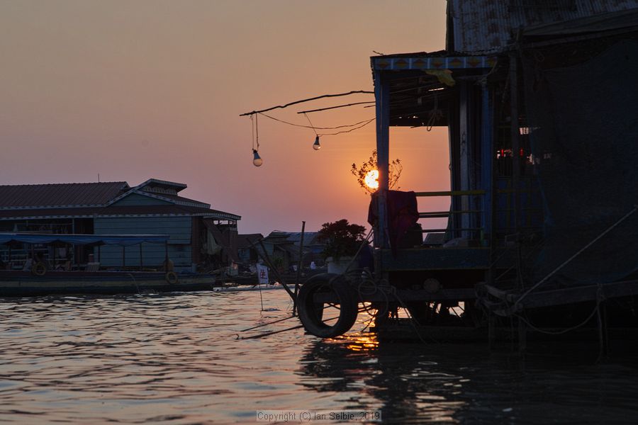 Fishing community in Chong Khneas on the Siem Reap river and floating on the Tonle Sap lake in Cambodia
