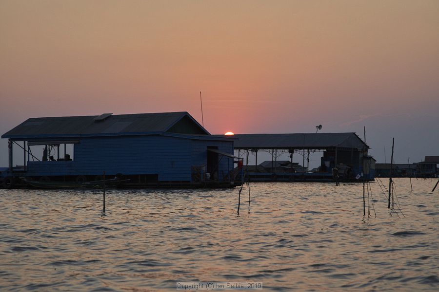Fishing community in Chong Khneas on the Siem Reap river and floating on the Tonle Sap lake in Cambodia