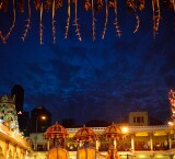 Skyline  before dawn at the Thimithi (fire walking) ceremony, Singapore 2003
