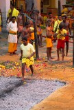 Walking the coals at the Thimithi (fire walking) ceremony, Singapore 2003